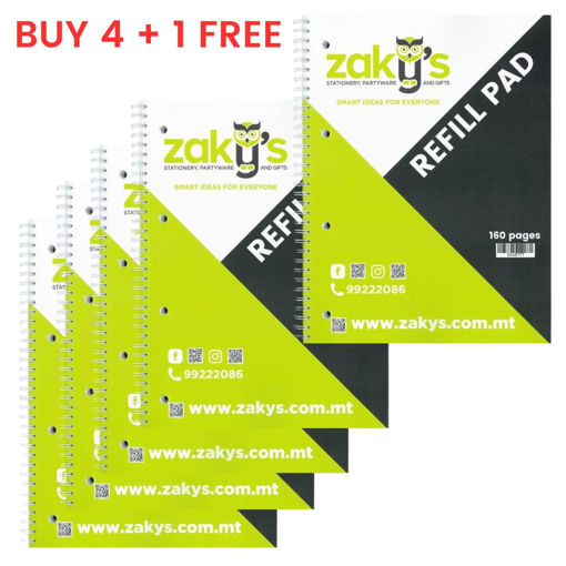 Picture of 4+1 FREE REFILL PAD ZAKYS 160 PAGES SPIRAL